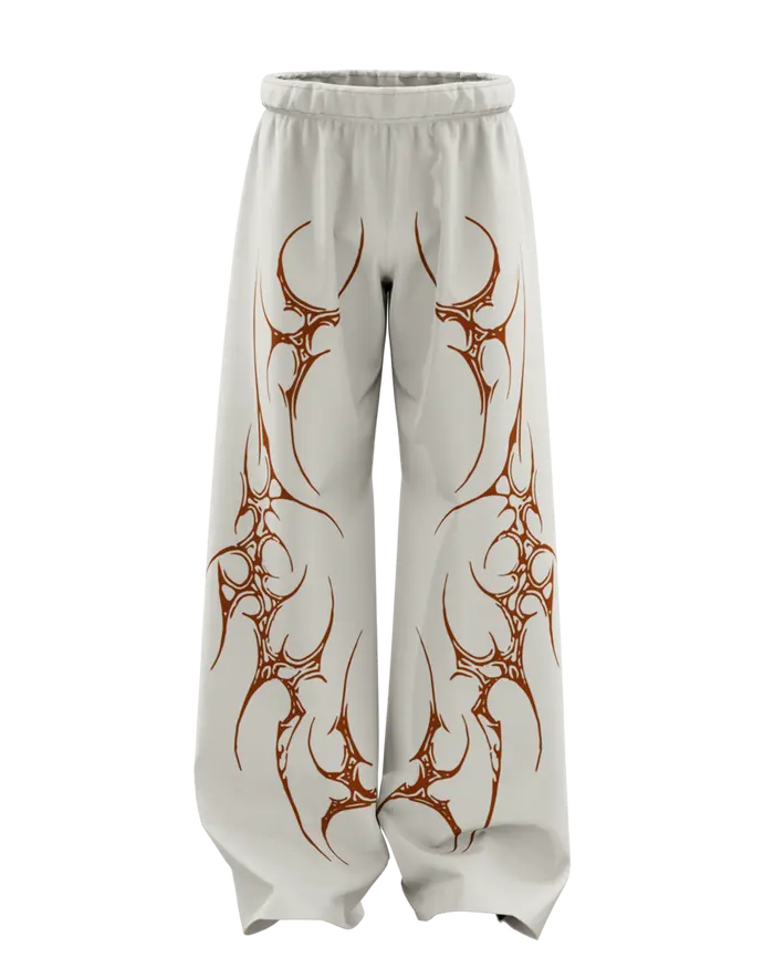 Latte beige scar unisex baggy pants 
