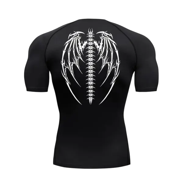 Skeleton wings compression T-shirt