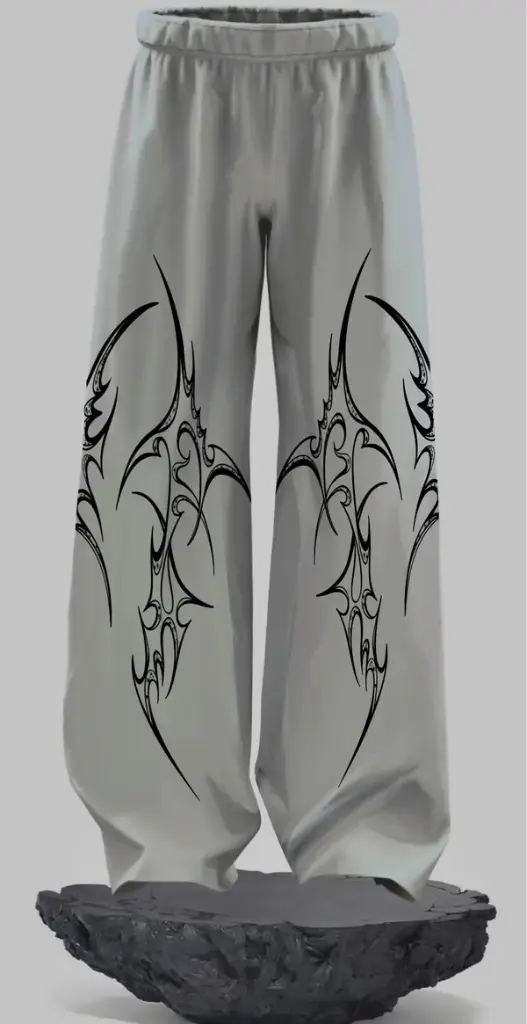 Grey Kraken Straight Fit Baggy Pants