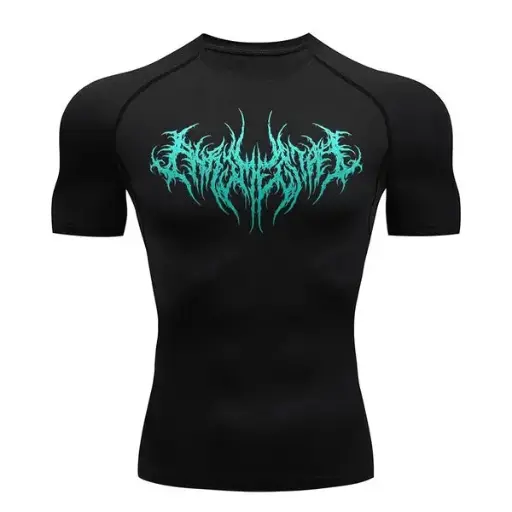 Black metal compression tshirt 