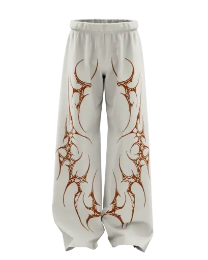 Latte beige scar unisex baggy pants 
