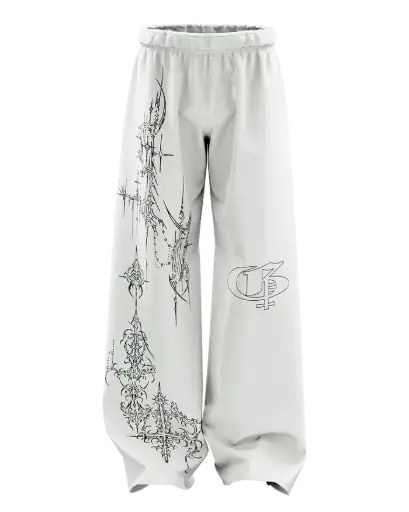 White dawn unisex straight fit baggy pants 